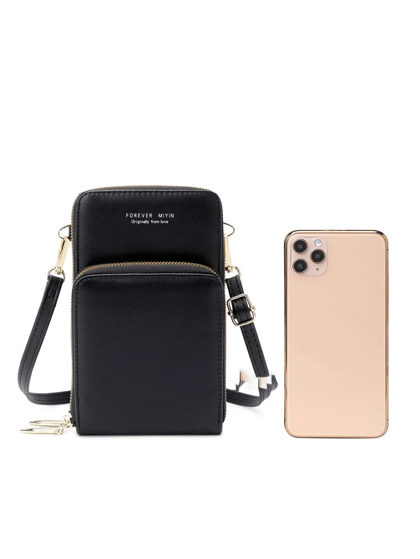 Clear Panel Phone Wallet - Black