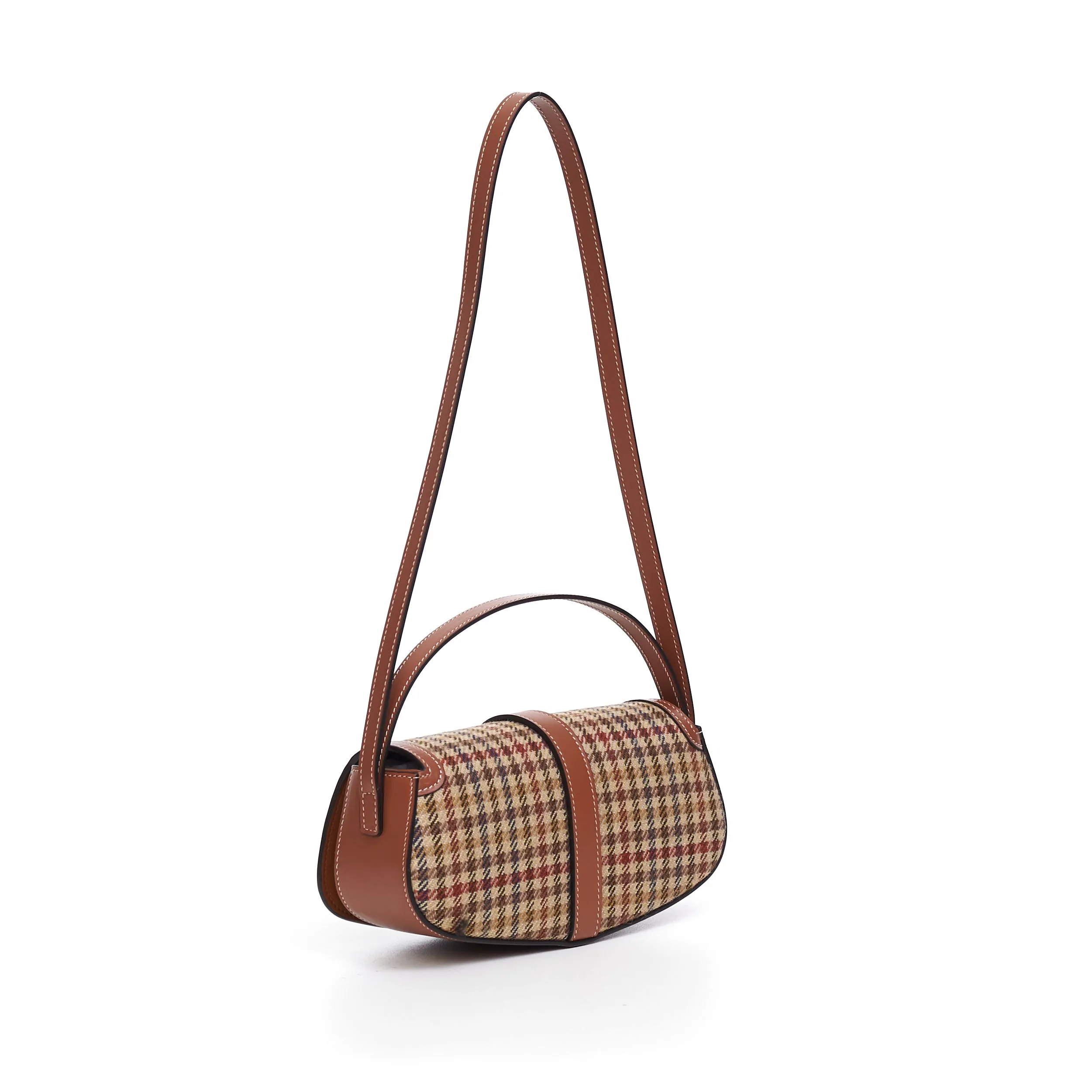 Clutch On Strap Tabou In Multicolor Tweed & Calfskin