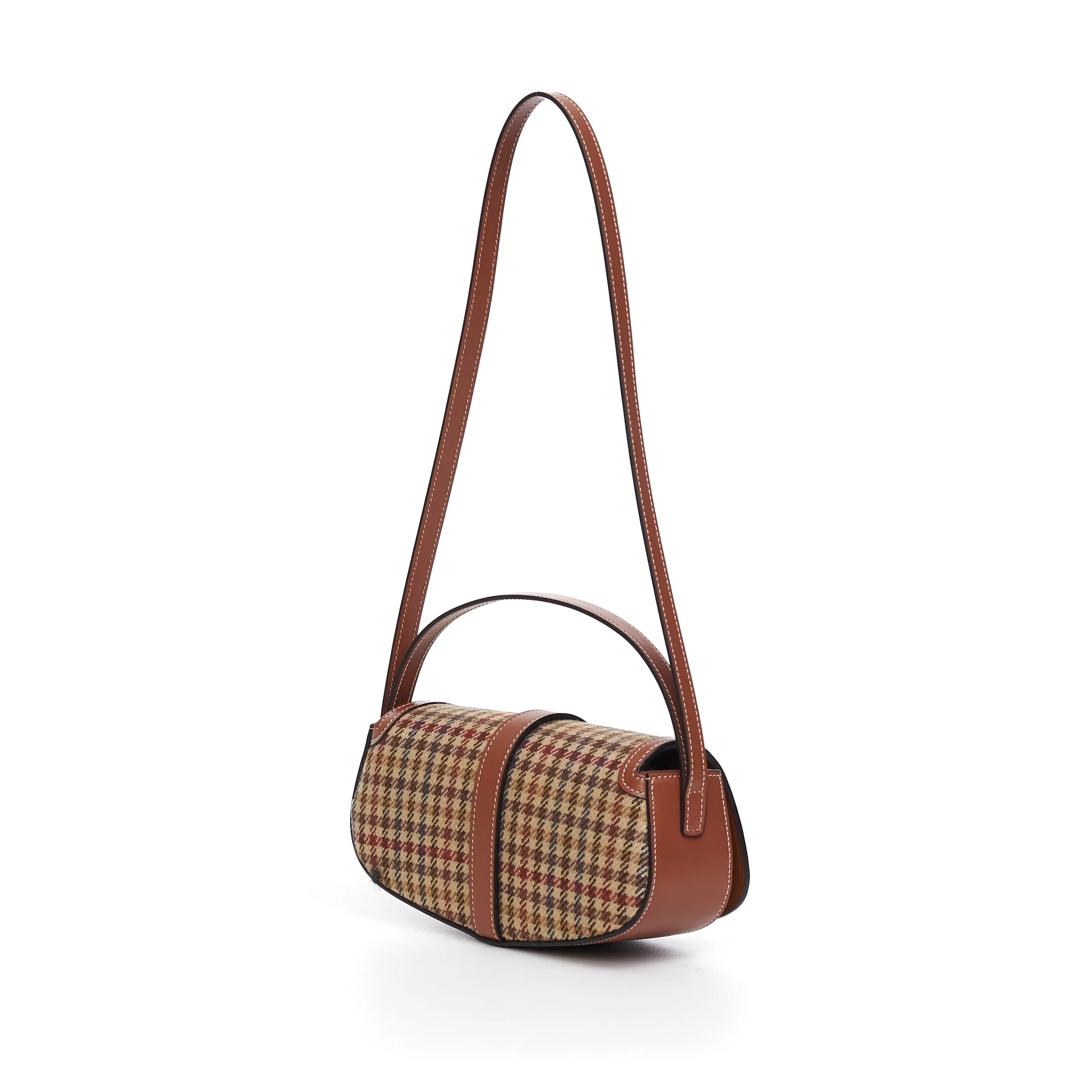 Clutch On Strap Tabou In Multicolor Tweed & Calfskin