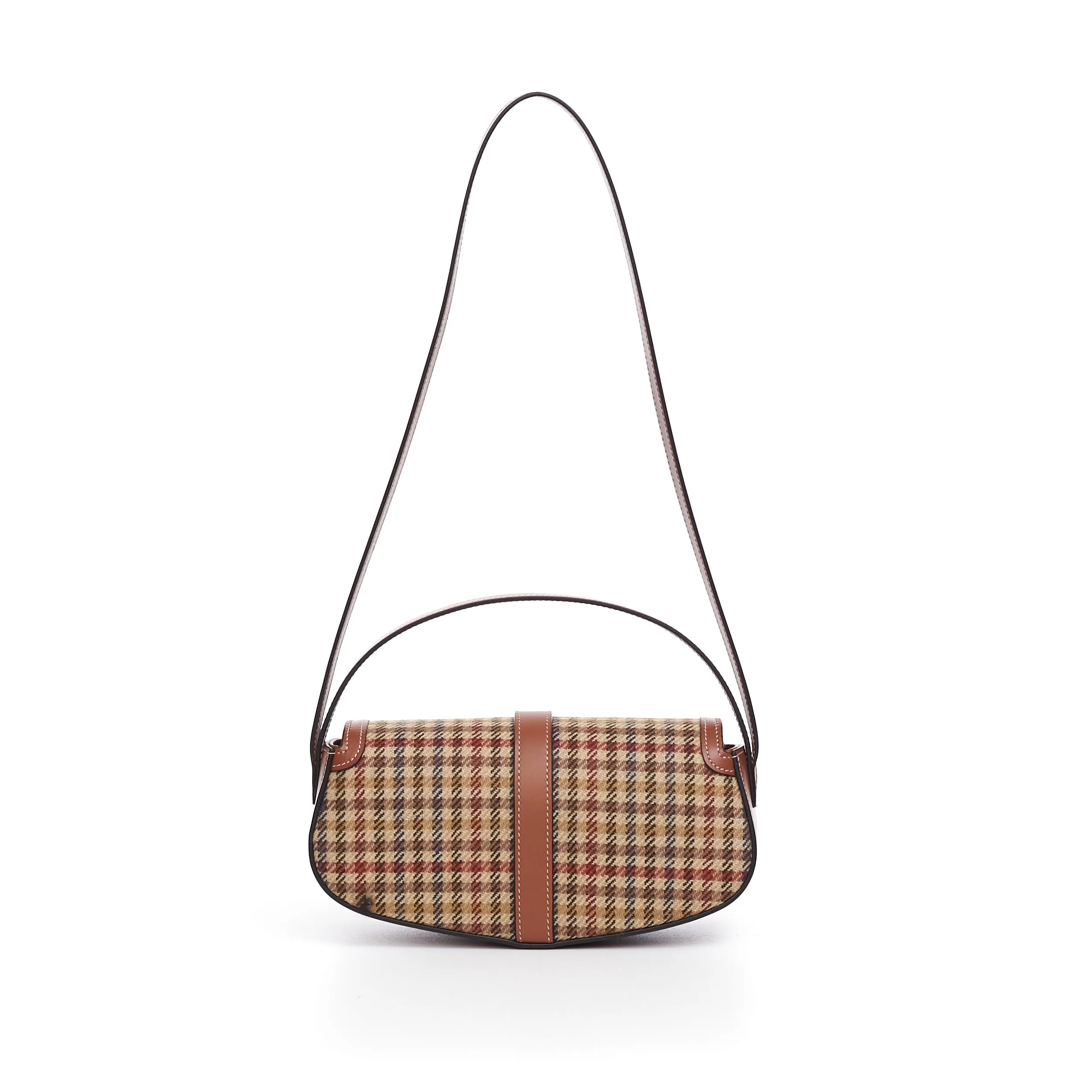 Clutch On Strap Tabou In Multicolor Tweed & Calfskin