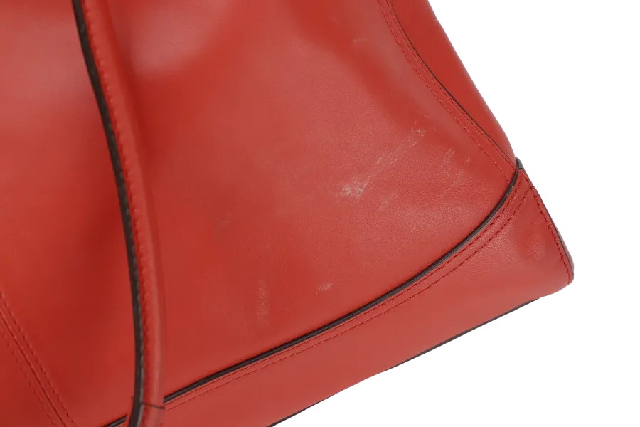 COACH (J1220- F19723) TOTE BAG LARGE ORANGE CALFSKIN GOLD HARDWARE WITH DUST COVER