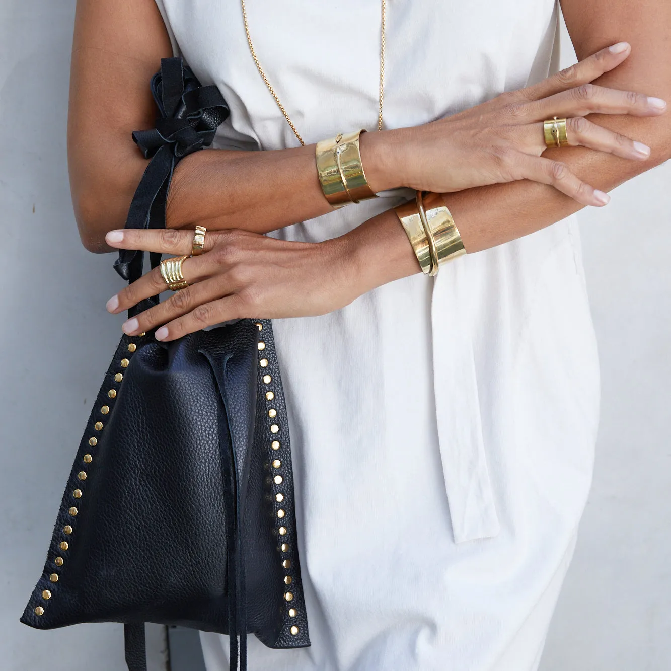 Coco Bag with Studs - Black