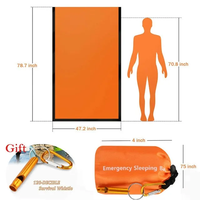 Compact Bivy Sack Emergency Survival Sleeping Bag Portable Waterproof Reusable Thermal Sleeping Bags Mylar Survival Blanket
