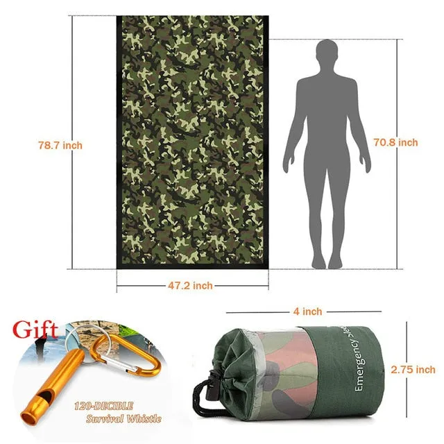 Compact Bivy Sack Emergency Survival Sleeping Bag Portable Waterproof Reusable Thermal Sleeping Bags Mylar Survival Blanket