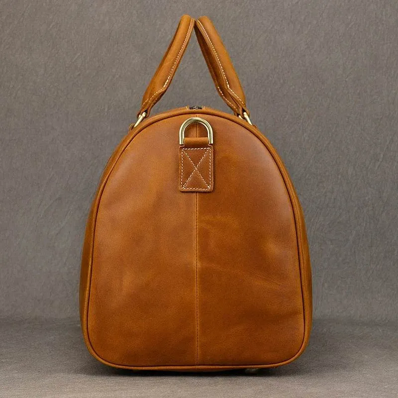 Crazy Horse Leather Travel Bag – Large Duffle for Men