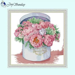 Cross Stitch Small Flowers Bucket