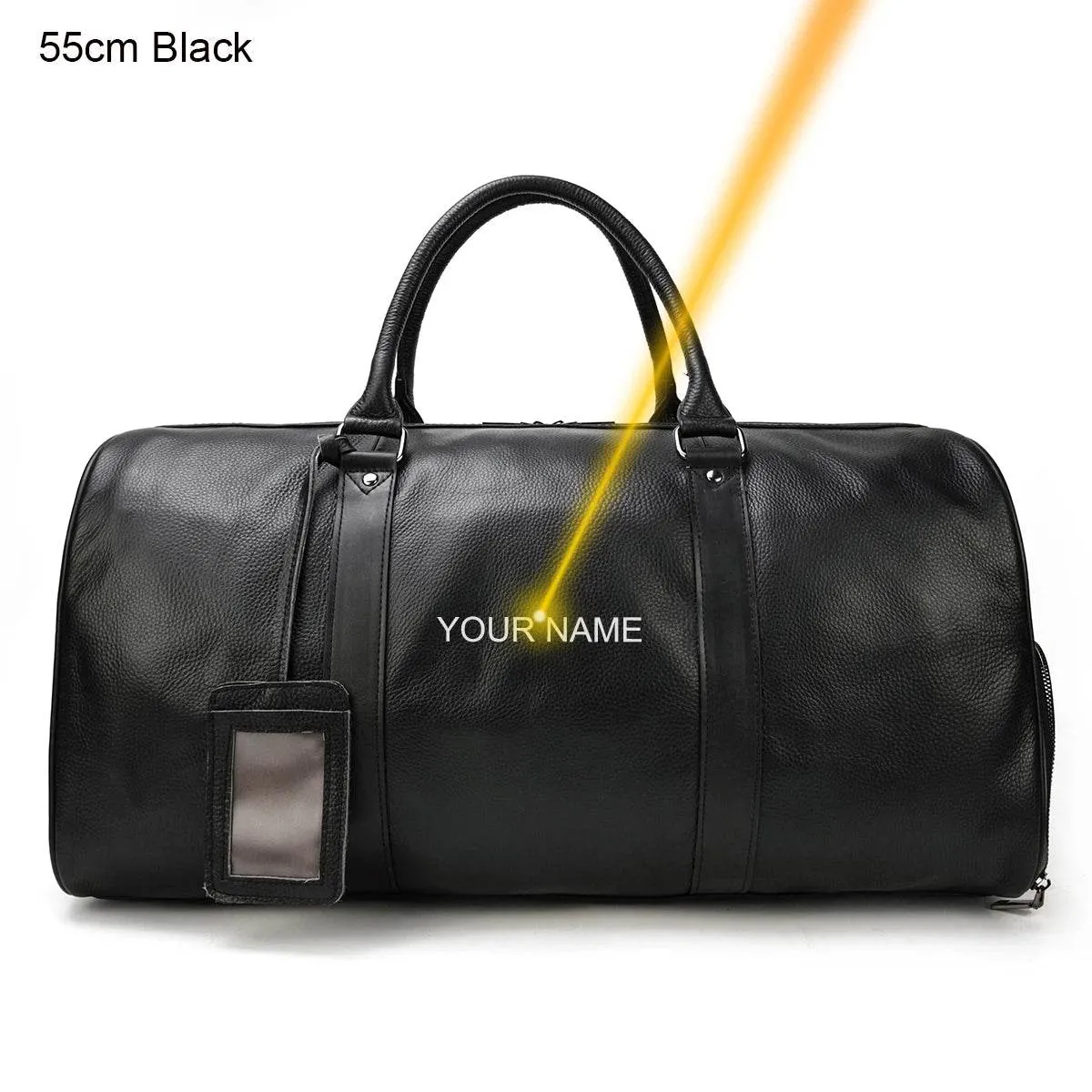 Custom Name Leather Duffel Bag Men’s Weekender Travel Bag