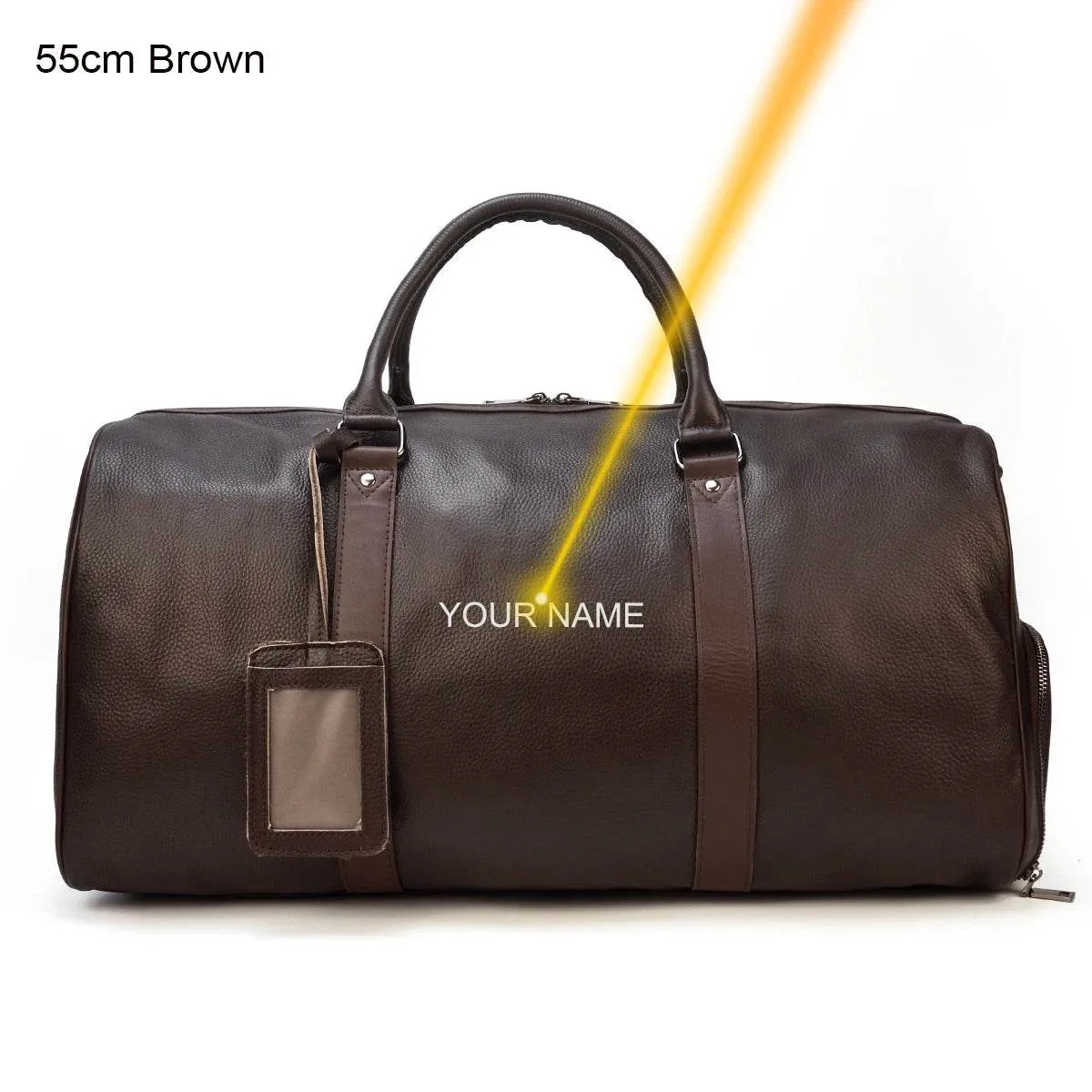 Custom Name Leather Duffel Bag Men’s Weekender Travel Bag