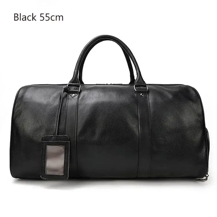 Custom Name Leather Duffel Bag Men’s Weekender Travel Bag