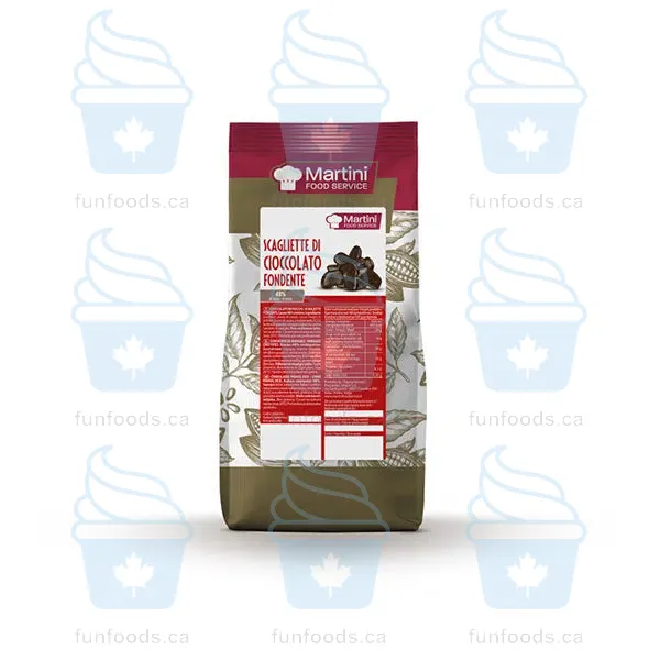 Dark Chocolate Drops - Box of 10 x 1 KG Bags - Master Martini Canada - Canadian Distribution