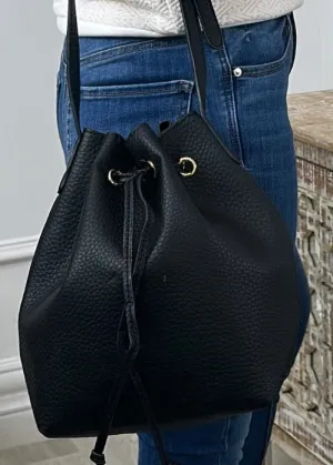 Debora Black Bucket Crossbody Bag