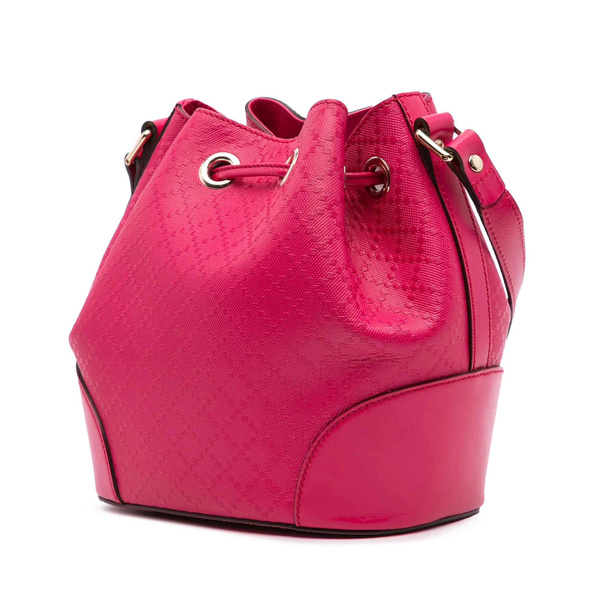 Diamante Leather Bright Bucket Bag