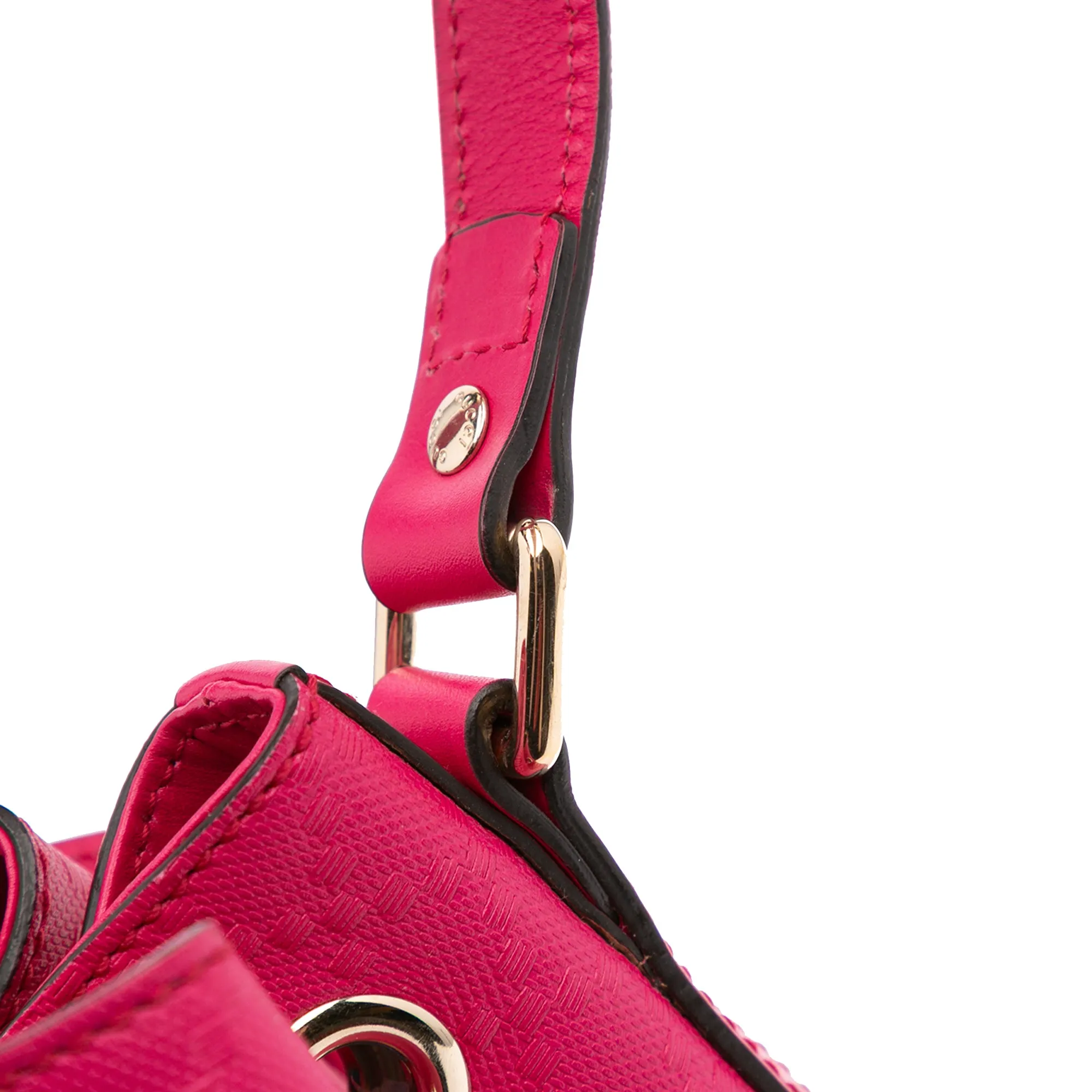 Diamante Leather Bright Bucket Bag