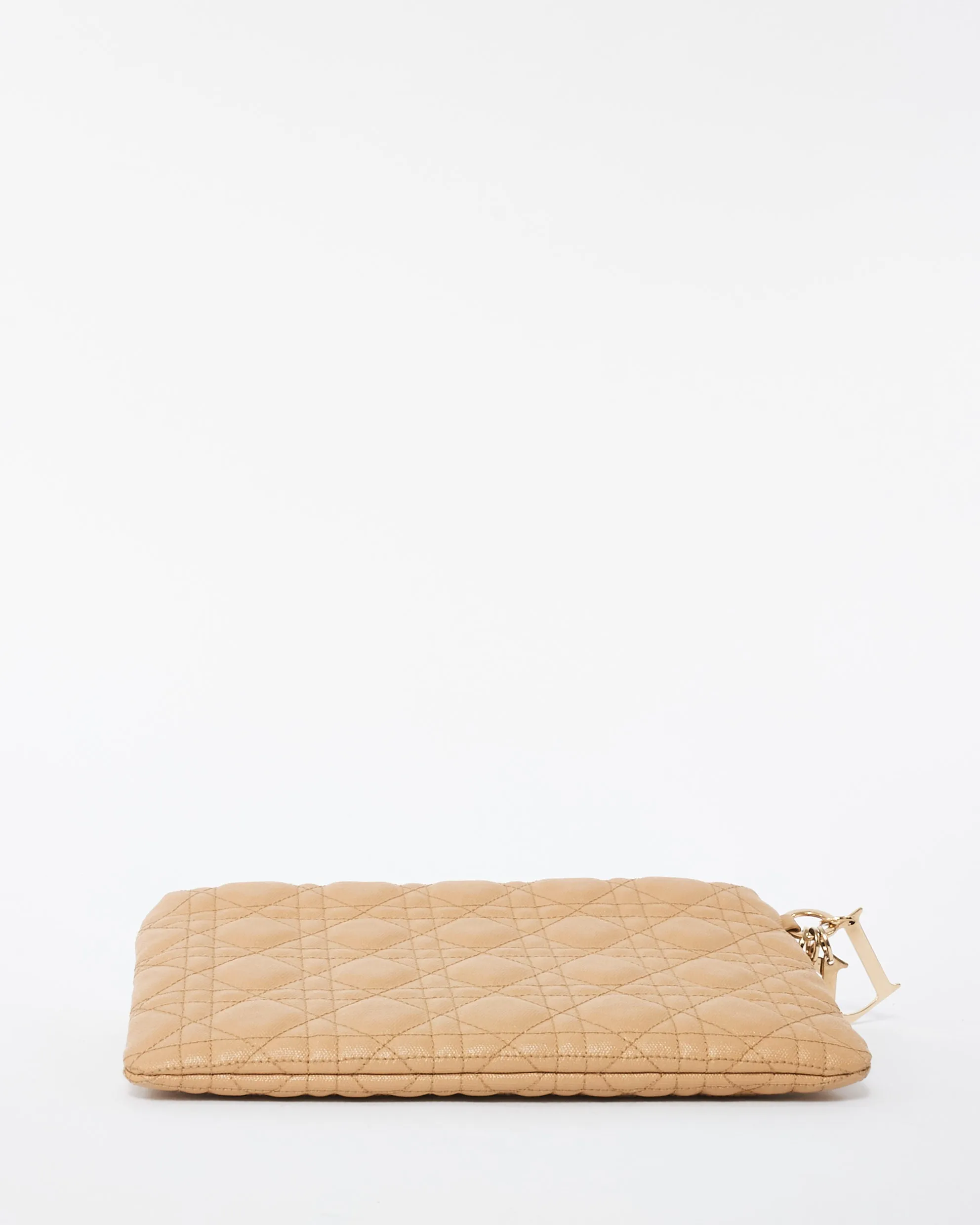 Dior Beige Quilted Coated Canvas Panarea Clutch Bag