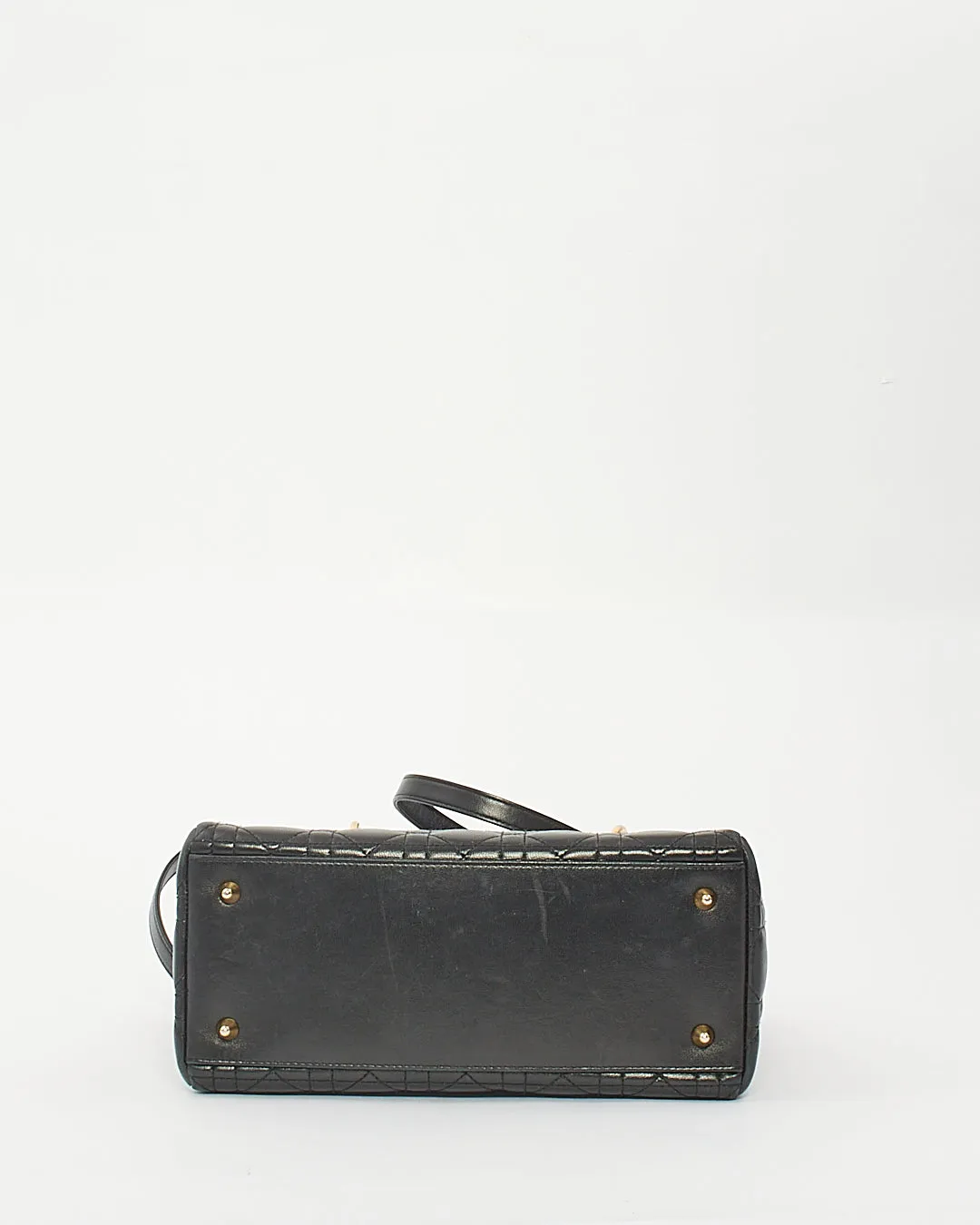 Dior Black Cannage Lambskin Leather Medium Lady Dior Bag GHW