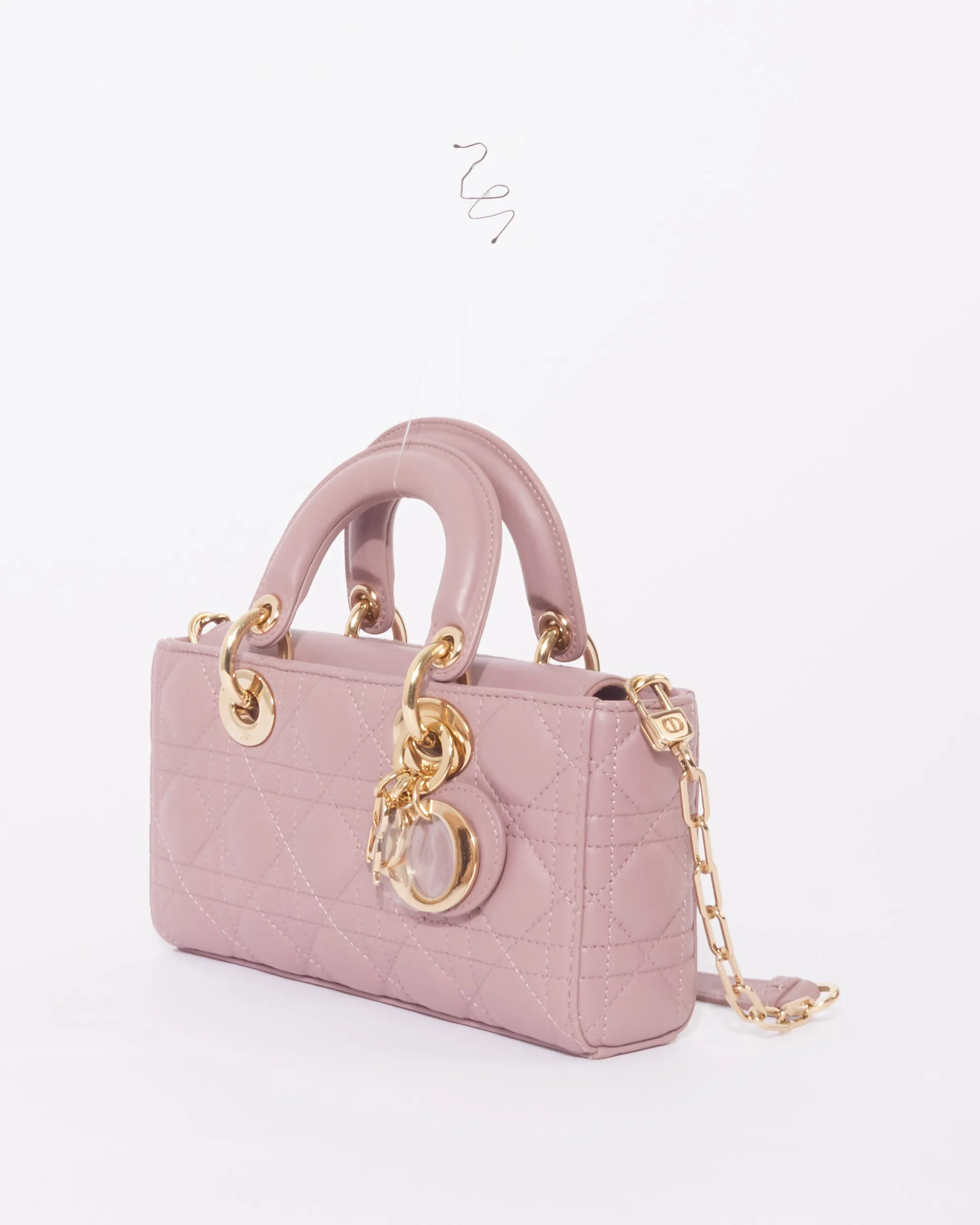 Dior Blush Pink Lambskin Cannage Leather Small D-Joy Bag