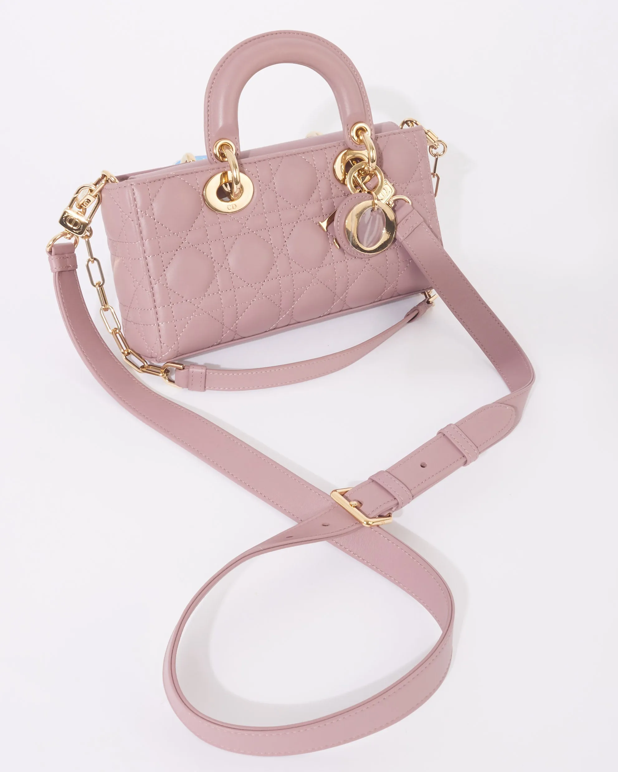 Dior Blush Pink Lambskin Cannage Leather Small D-Joy Bag