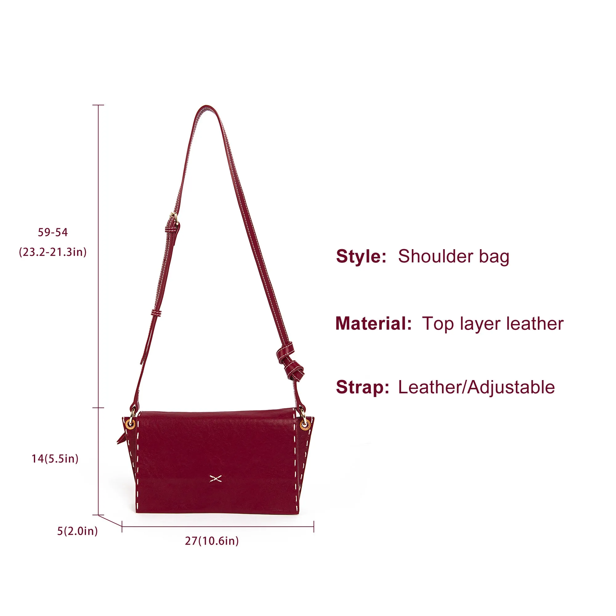 DIY Bag Kits - Original Design Niche Retro Red Crossbody One-shoulder Square Bag