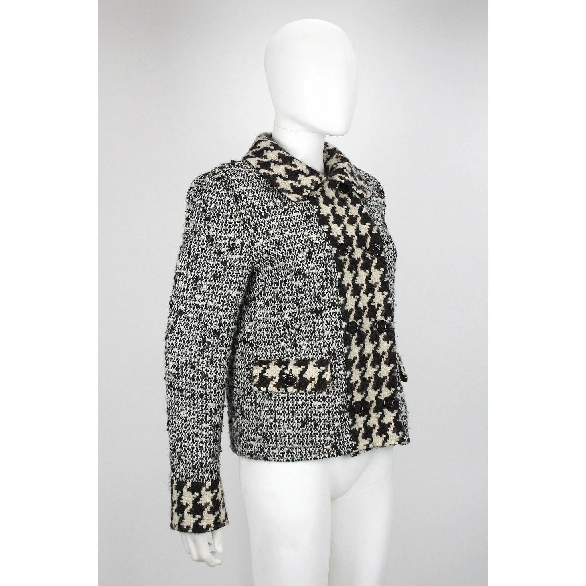 DOLCE & GABBANA Boucle Wool Double-Breasted Jacket | Size EU 44