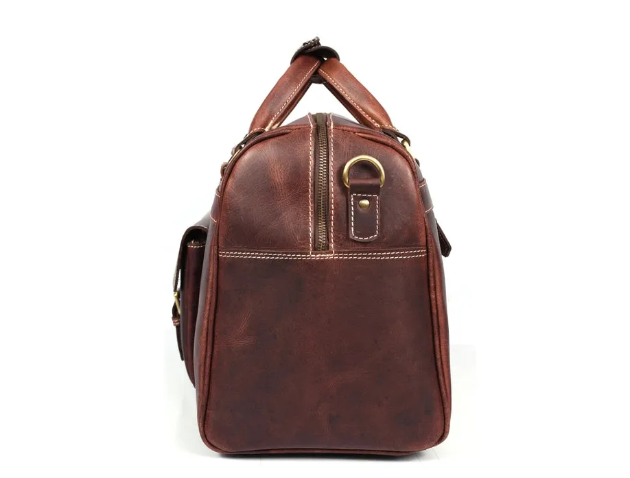 Dorval Leather Travel Bag - Walnut Brown