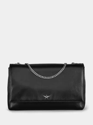 DOUBLE FACE BLACK MINK LEATHER BAG