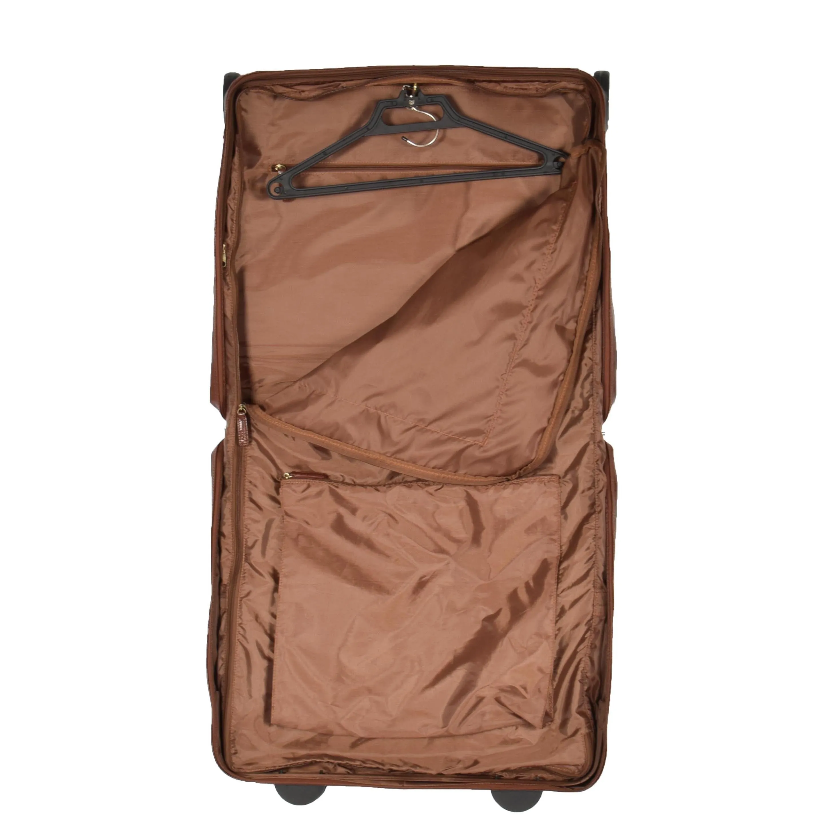 DR641 Real Leather Business Suit Carrier With Wheels Chestnut