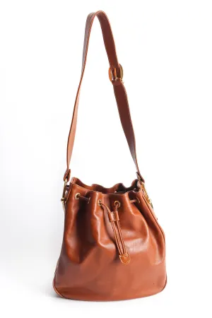 Drawstring Leather Bucket Bag