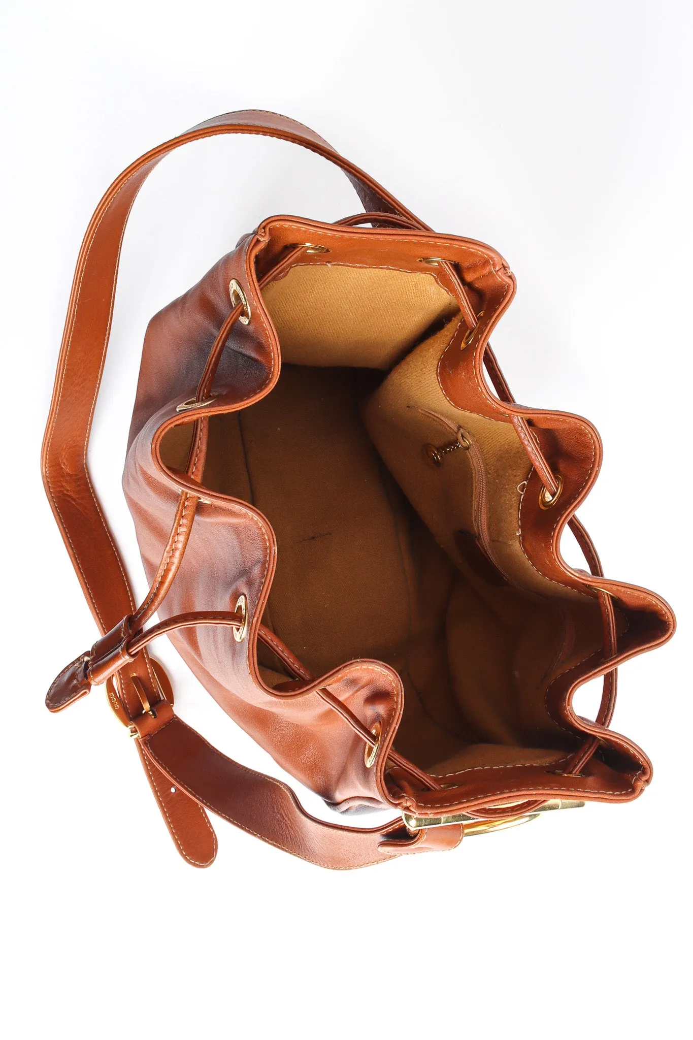Drawstring Leather Bucket Bag