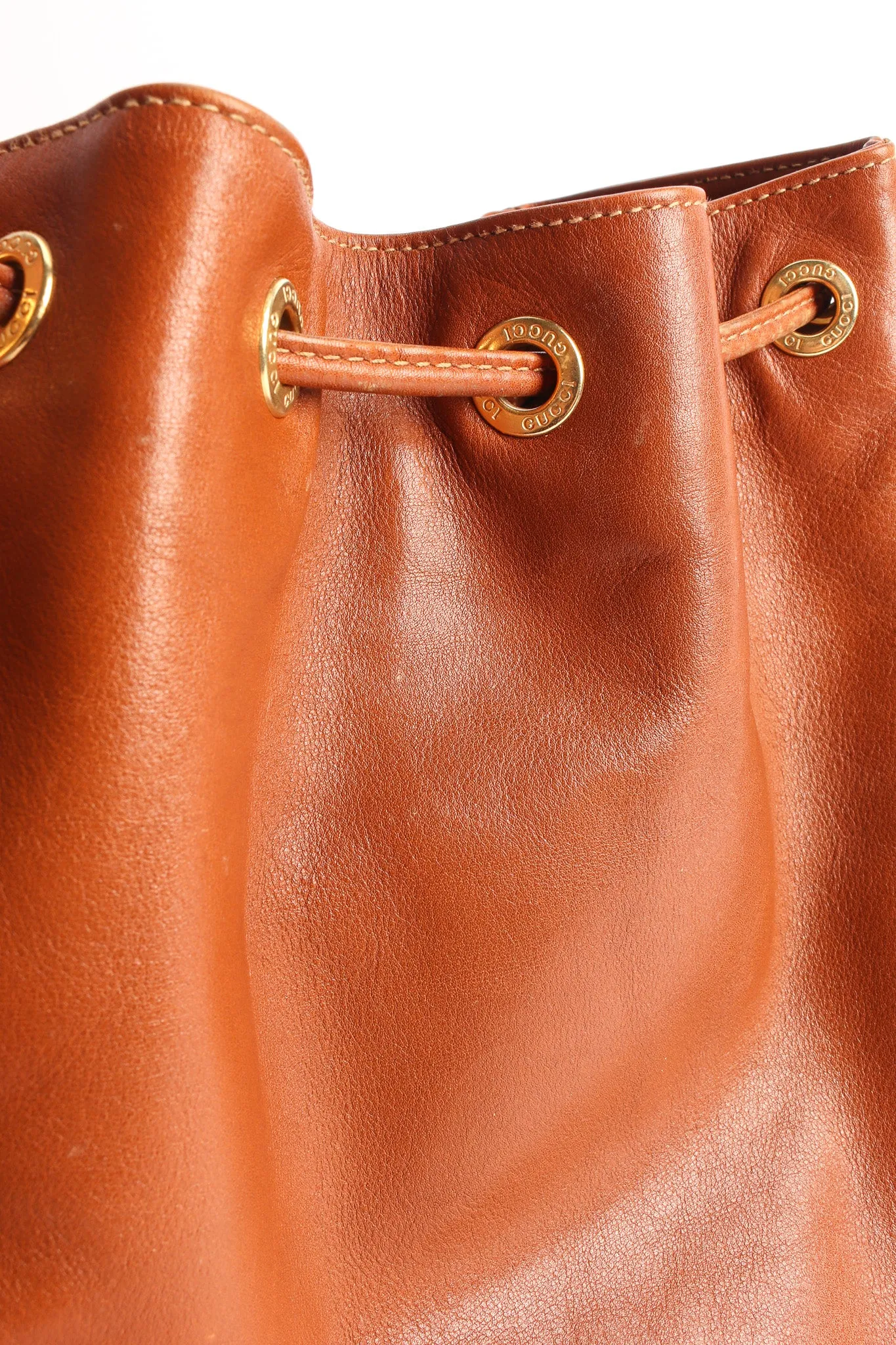 Drawstring Leather Bucket Bag
