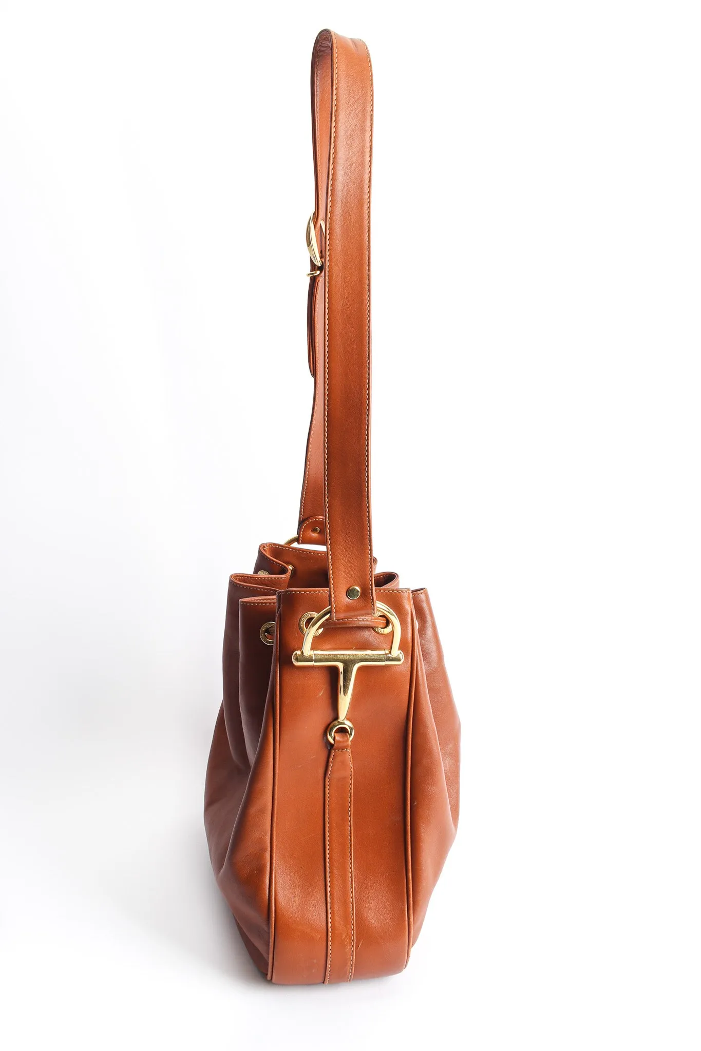 Drawstring Leather Bucket Bag