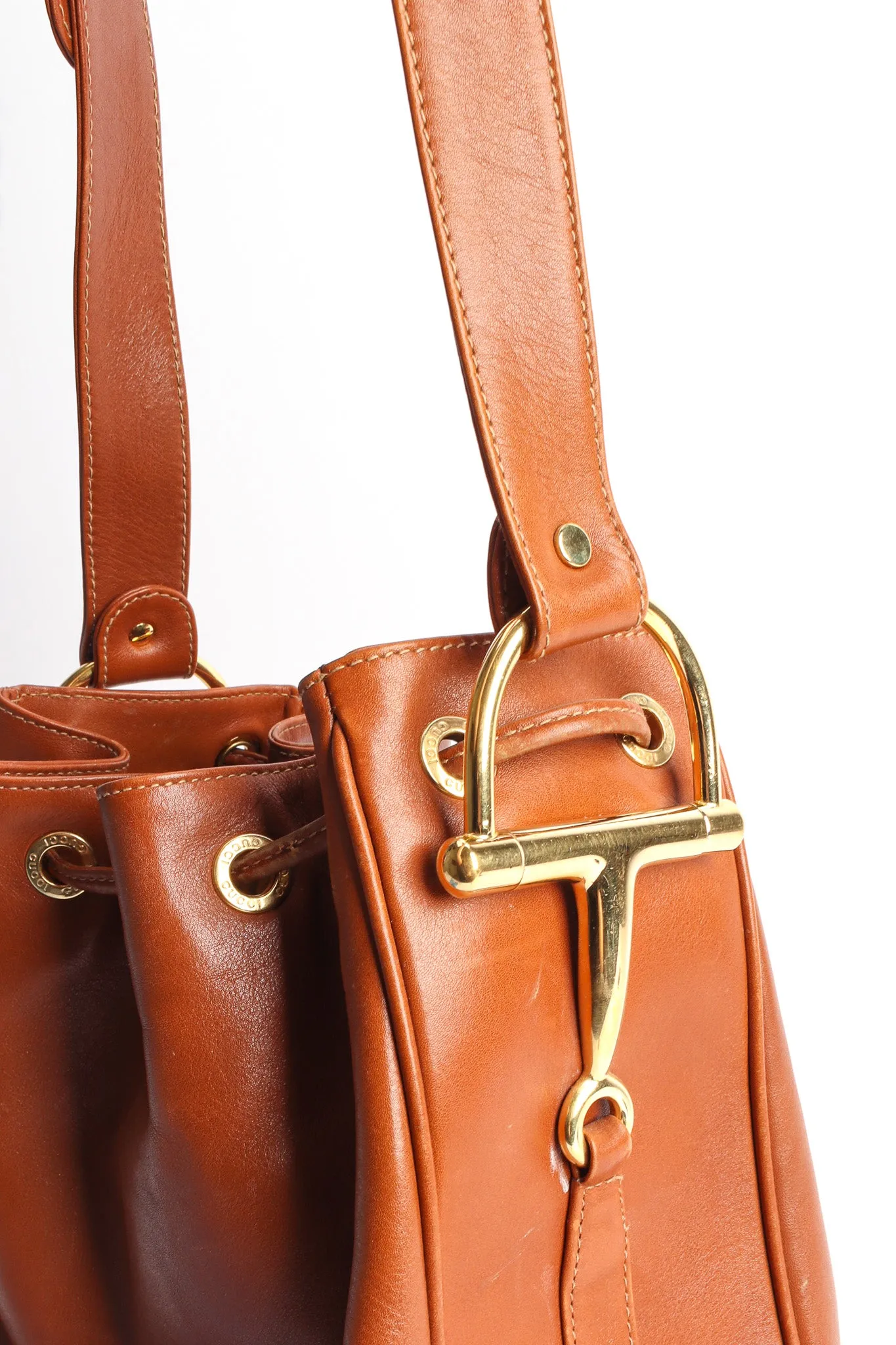 Drawstring Leather Bucket Bag