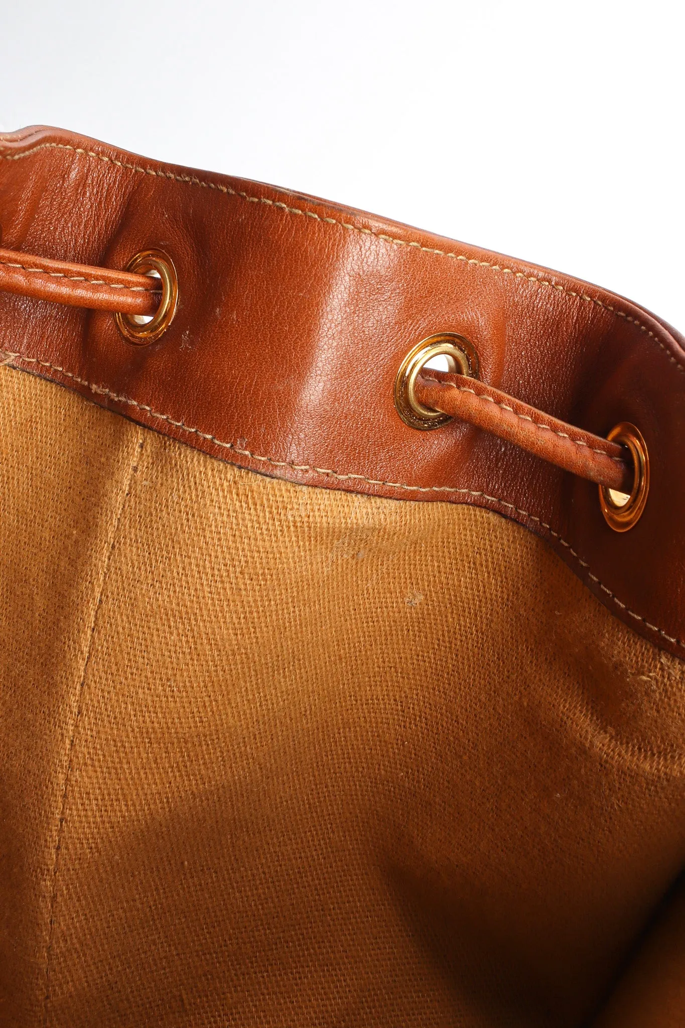 Drawstring Leather Bucket Bag