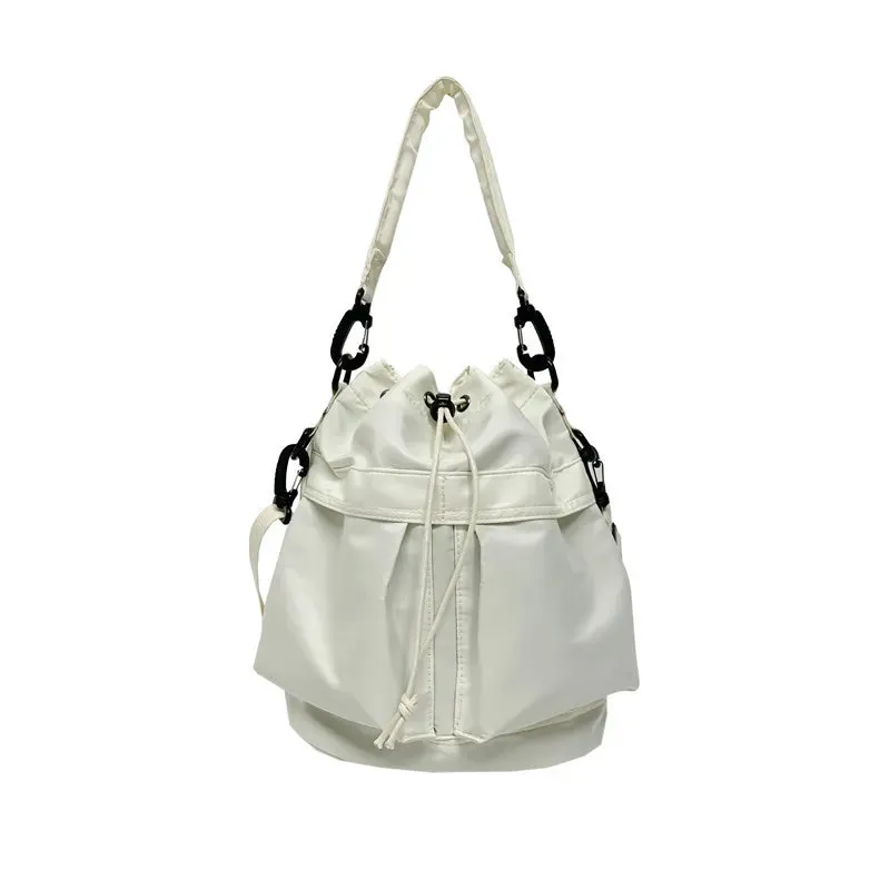 Drawstring Nylon Bucket Bag