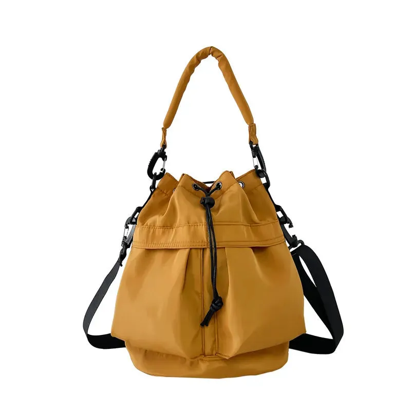 Drawstring Nylon Bucket Bag