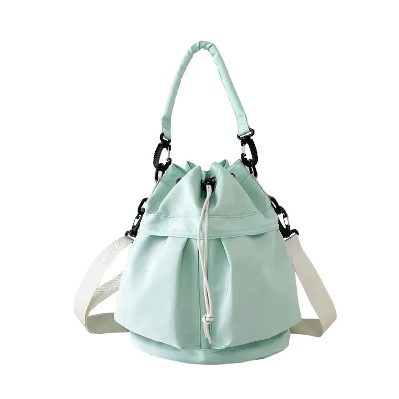 Drawstring Nylon Bucket Bag