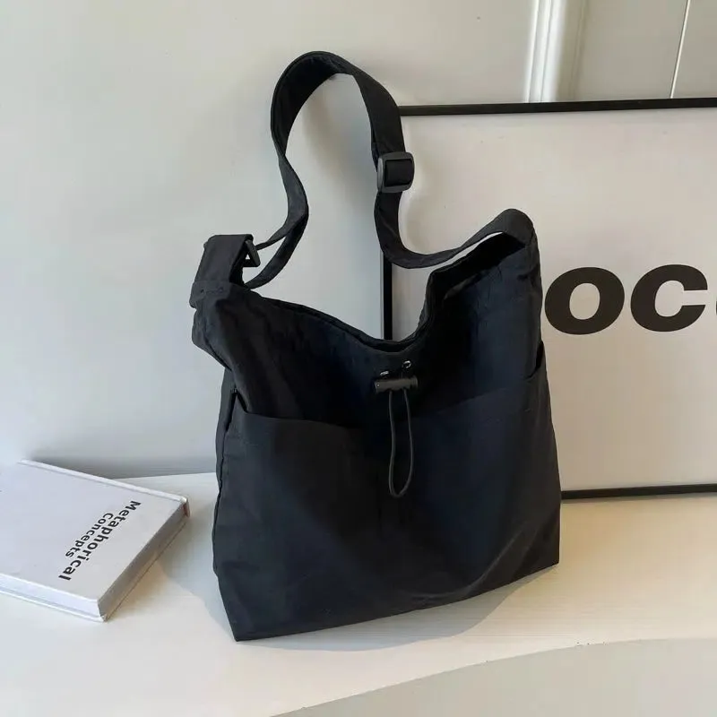 Drawstring Shoulder Tote Bag