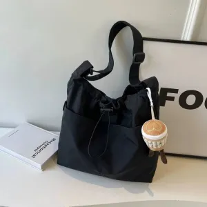 Drawstring Shoulder Tote Bag
