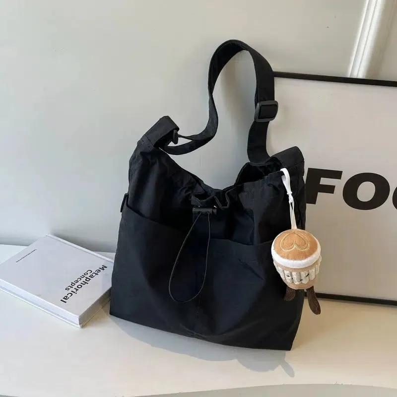 Drawstring Shoulder Tote Bag