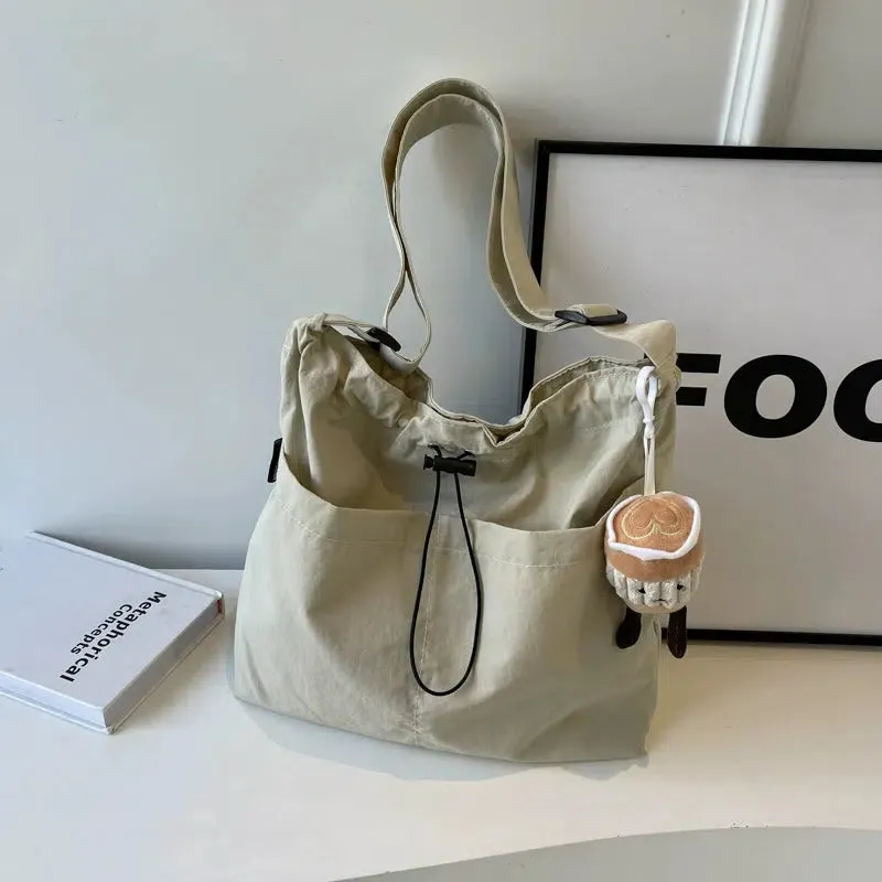 Drawstring Shoulder Tote Bag