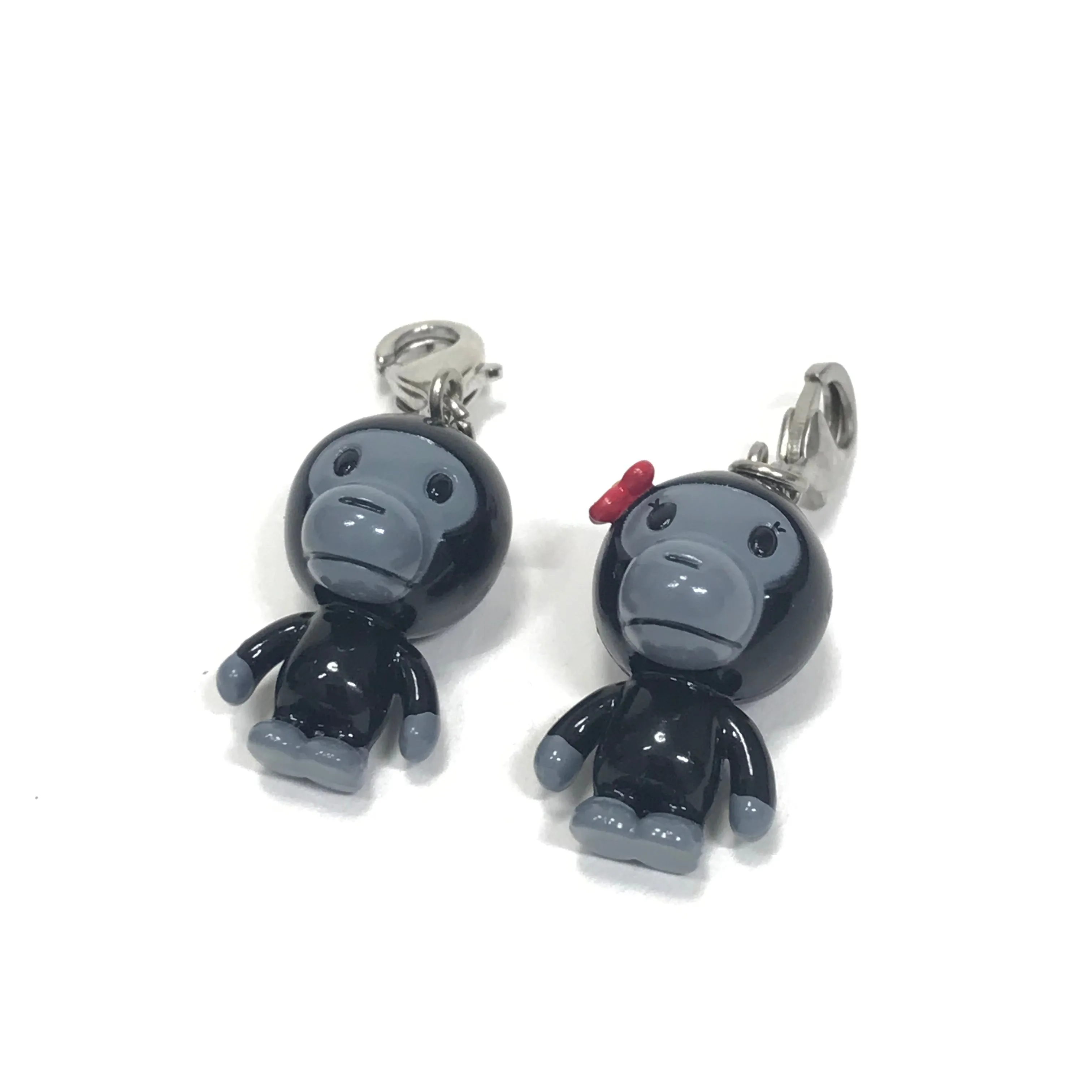 DS! A Bathing Ape Bape Baby Milo Vintage His/Hers Vinyl Keychain Set Black