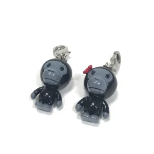 DS! A Bathing Ape Bape Baby Milo Vintage His/Hers Vinyl Keychain Set Black