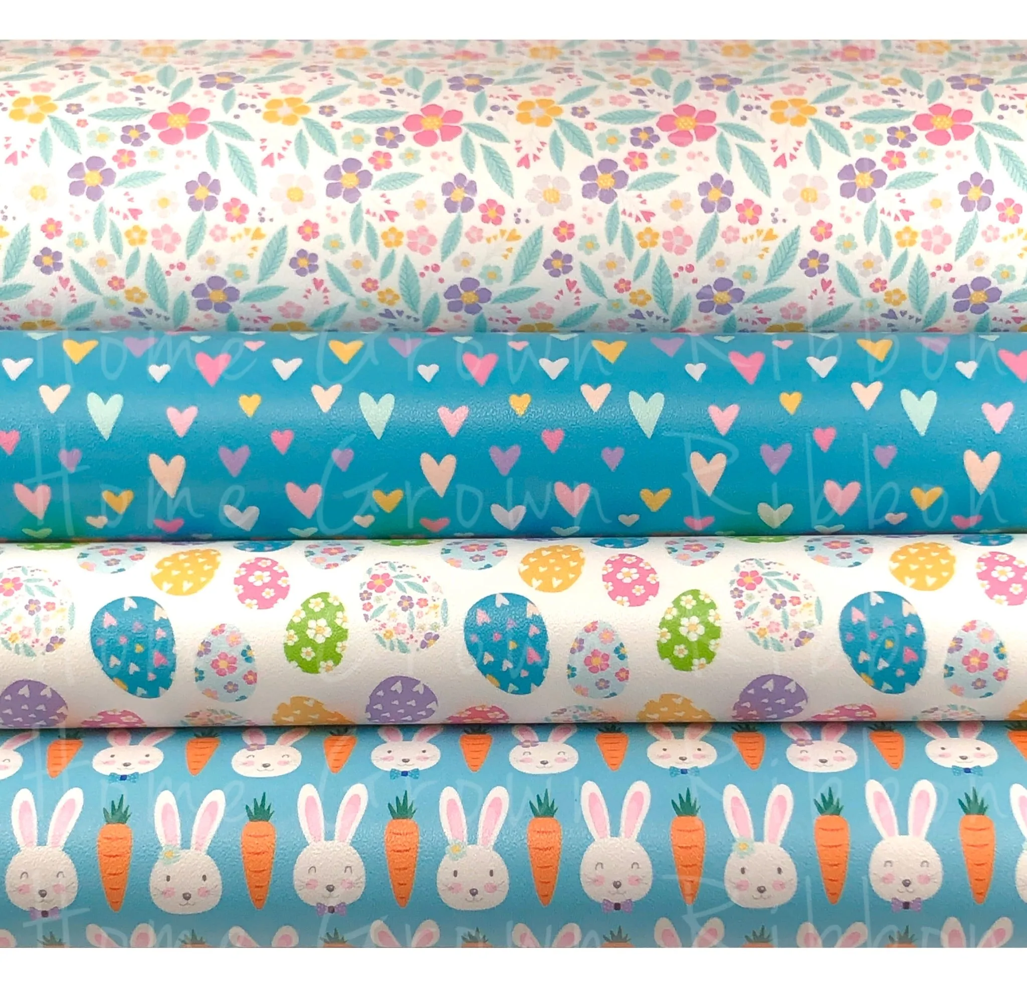 Easter Floral Synthetic Leather Sheet USDR