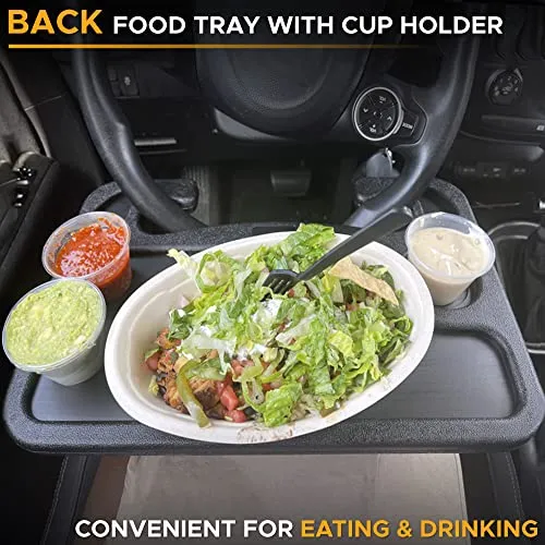 EcoNour 2 in 1 Car Steering Wheel Tray | Car Lap Desk for Convenient Working | Food Tray with Sturdy ABS Material | Interior Accessories for Truck Drivers | Lightweight Travel Desk with Easy Storage