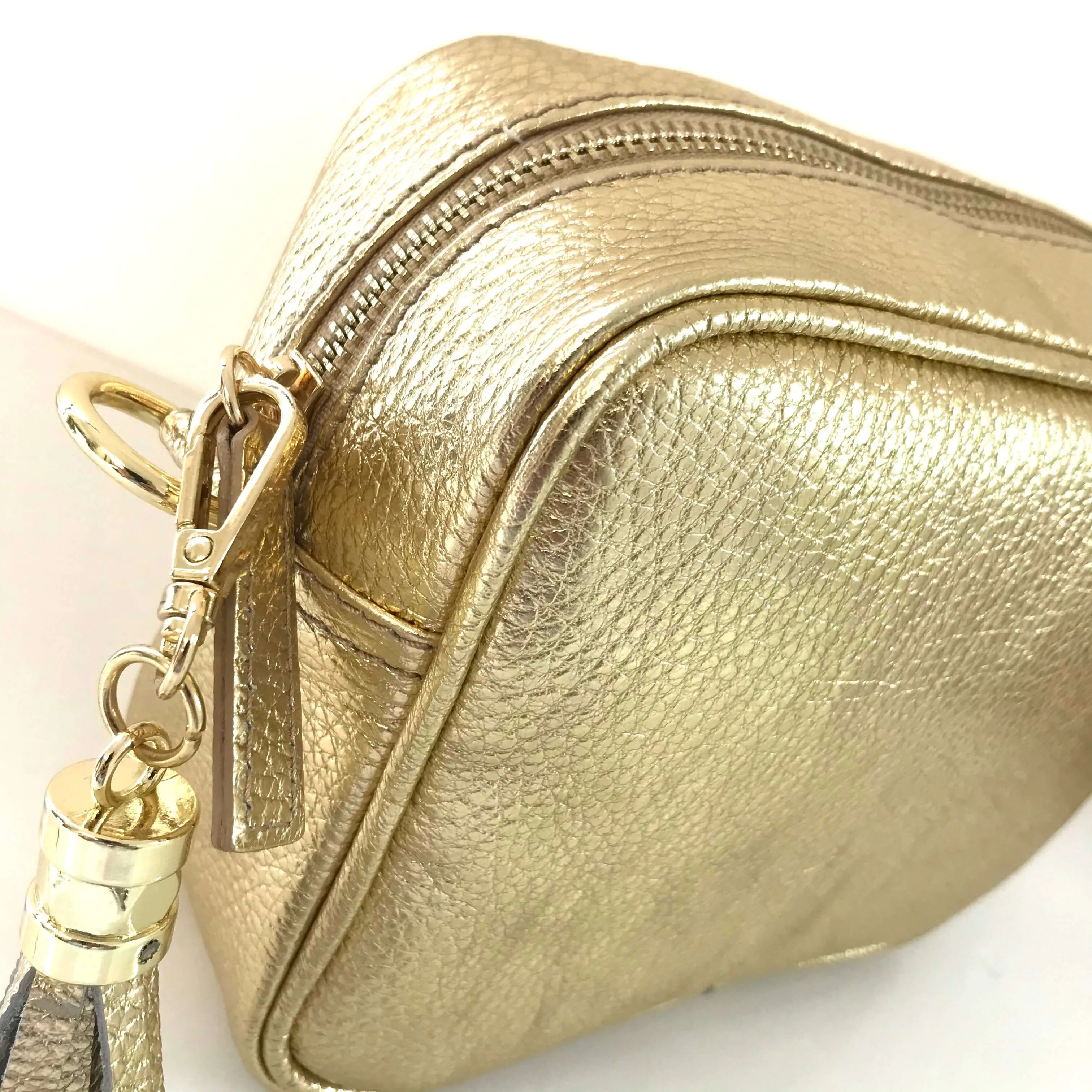Elie Beaumont Gold Leather Bag