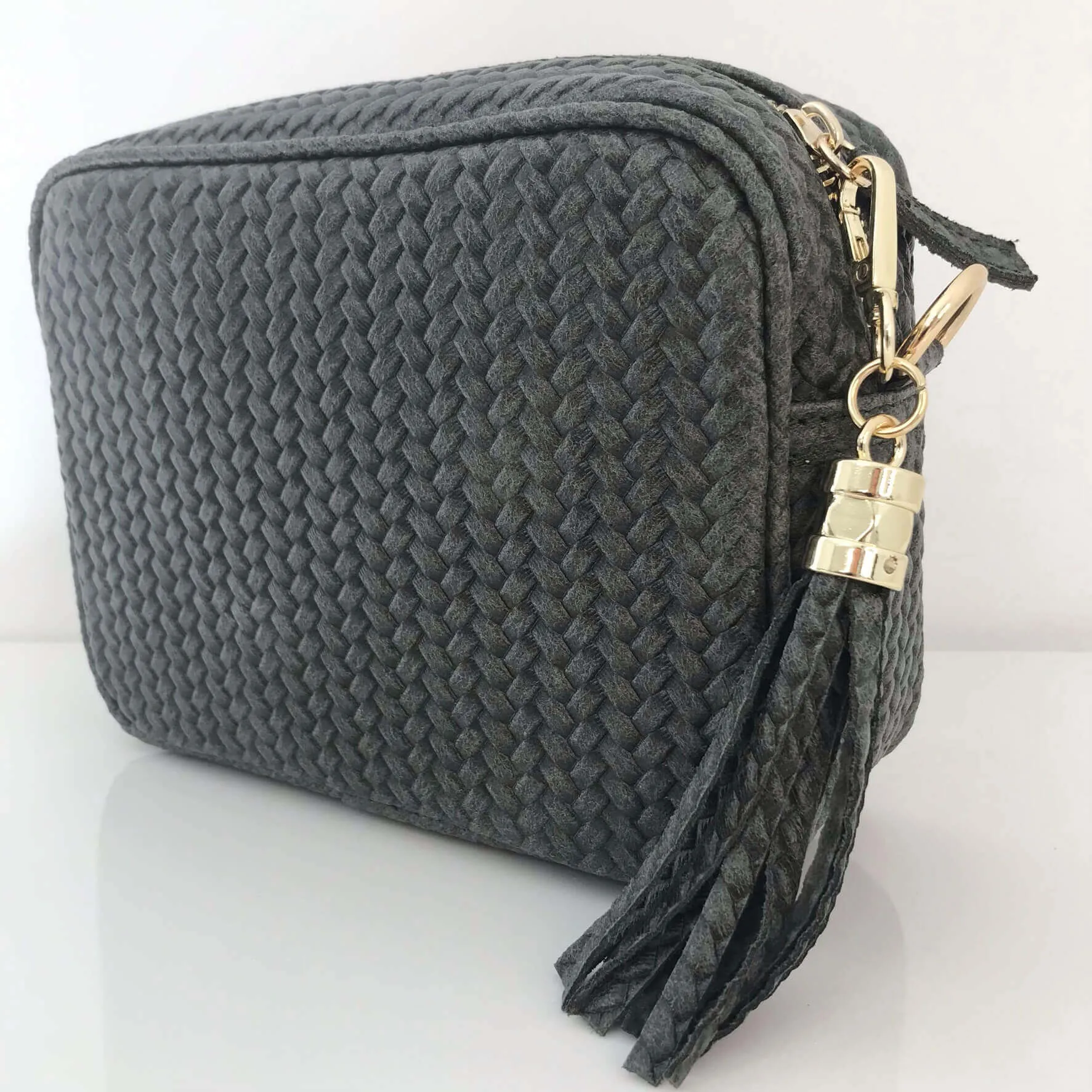 Elie Beaumont Olive Leather Woven Bag