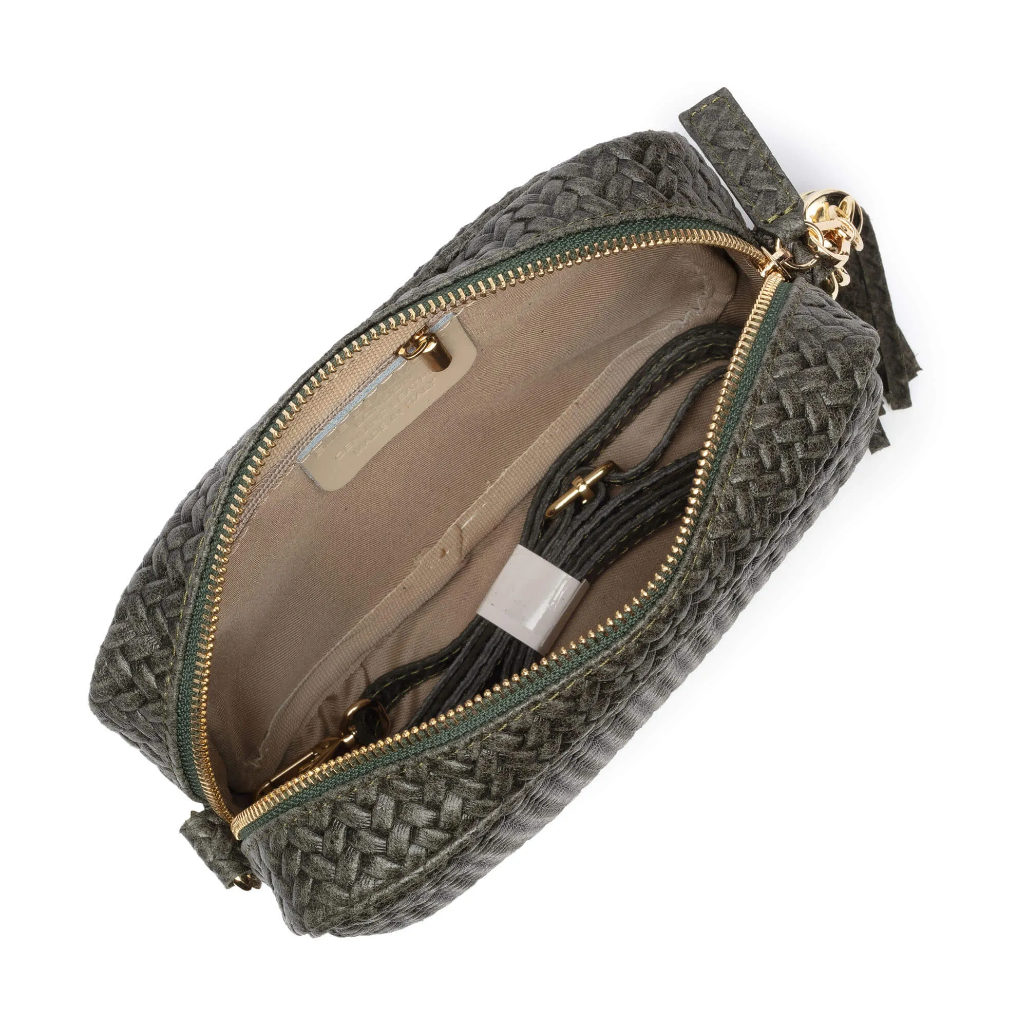 Elie Beaumont Olive Leather Woven Bag