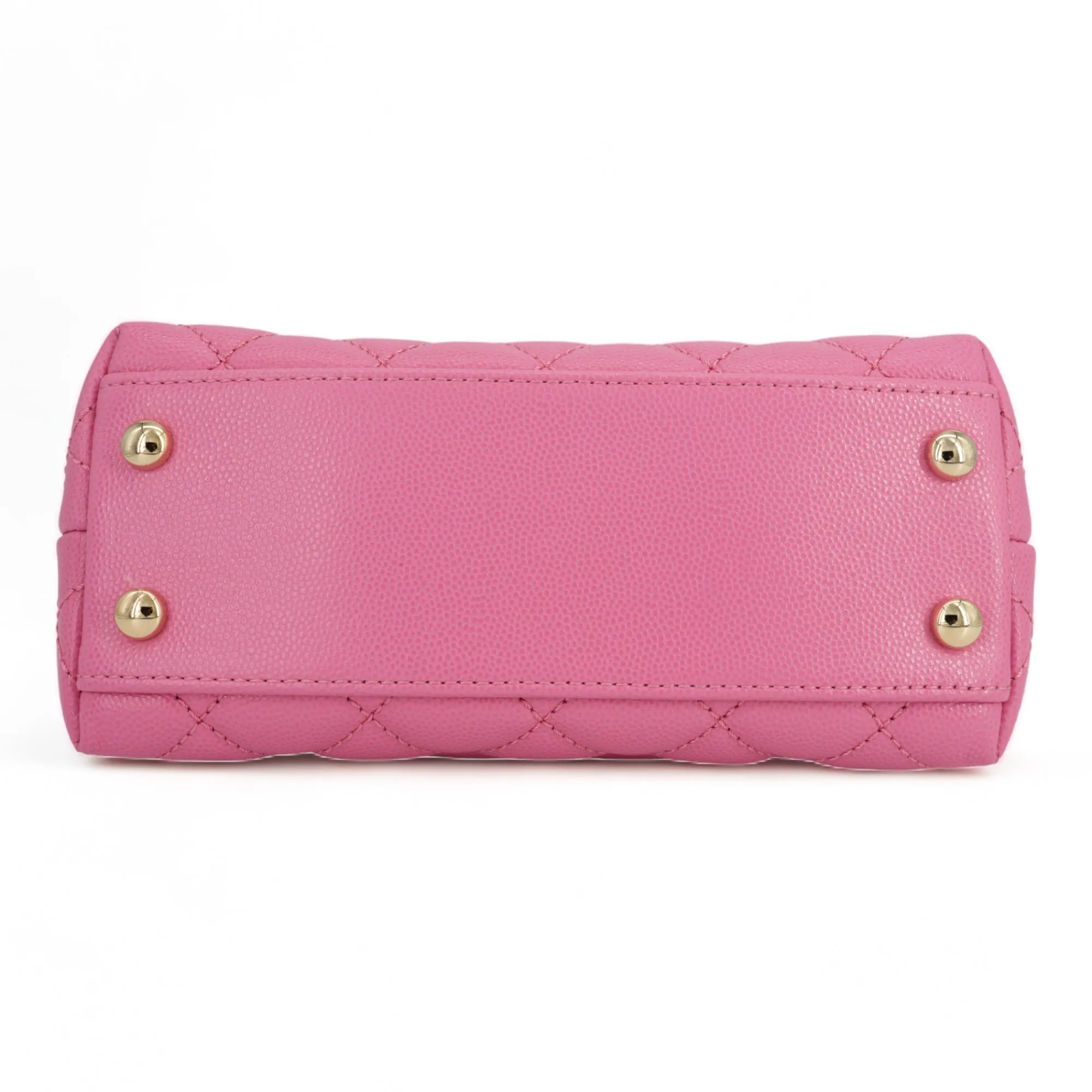 Extra Mini Lizard Embossed Coco Handle Flap Bag in Pink Caviar