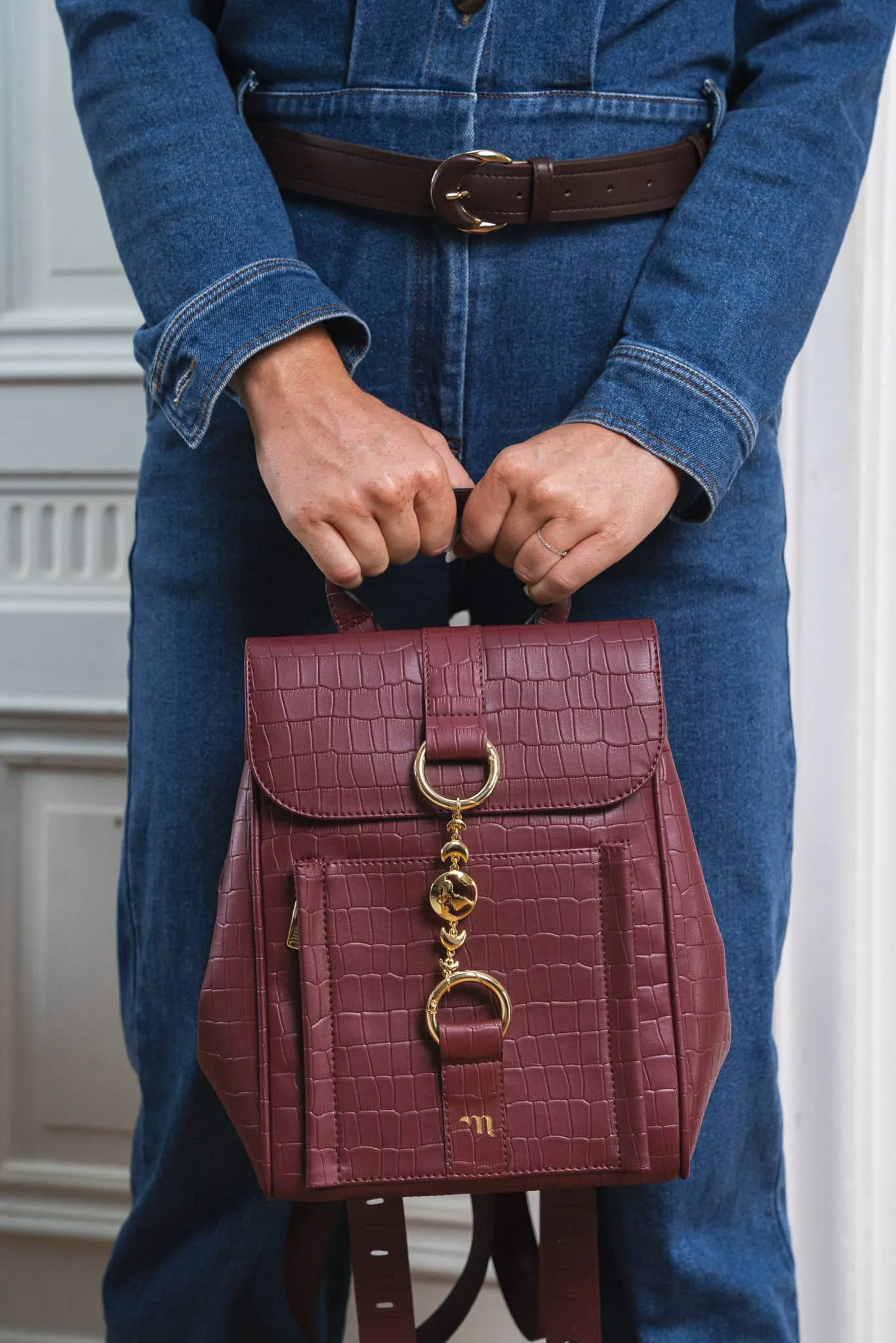 Falabella Grape Leather Vegan Backpack | Burgundy