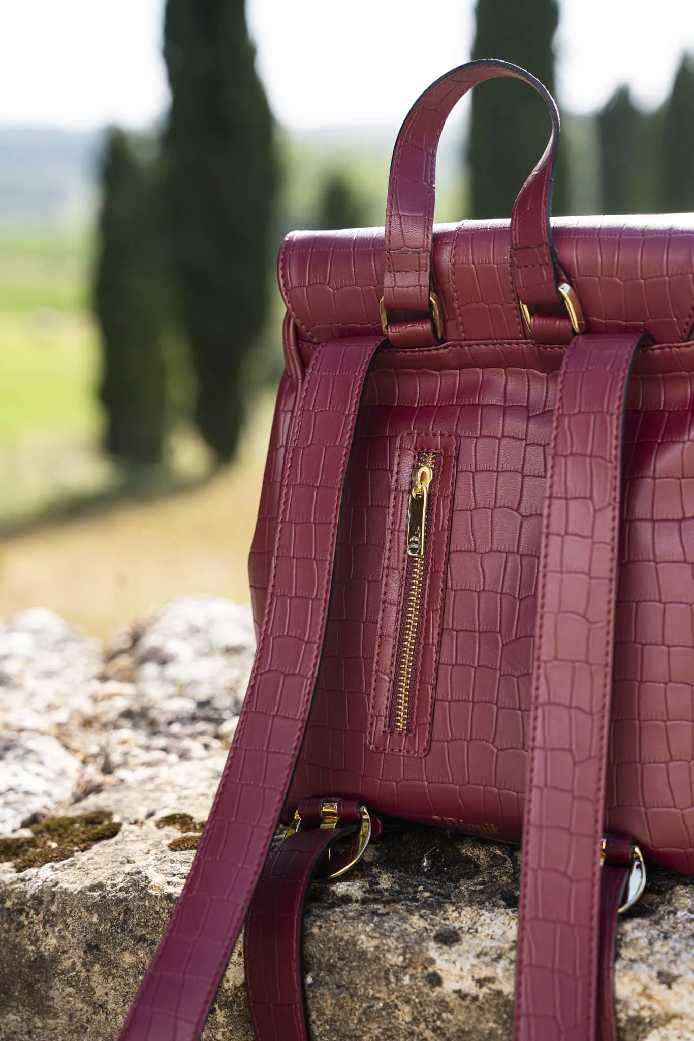 Falabella Grape Leather Vegan Backpack | Burgundy