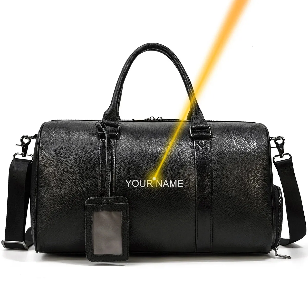 Fashion Genuine Leather Duffel Bag Big Cow Leather Men Women Business Travel Bag Black Large Shoulder Bags Weekend Luggage Bags